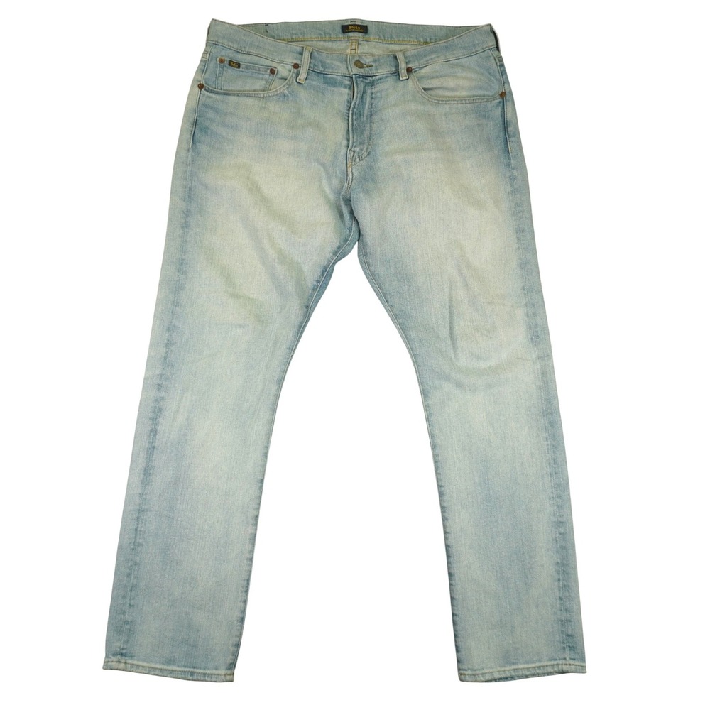 Polo Ralph Lauren Varick Slim Straight Jeans Mens 35x30 (Fits 38x31) Light Blue